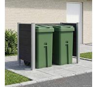 KFPOERTFGD Clôture pour poubelle en aluminium et WPC pour 120 l/240 l | Résistant aux intempéries, design modulaire, montage facile