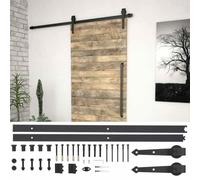 KFPOERTFGD Kit de ferrures pour porte coulissante, rail coulissant, 183 cm | Ouverture douce, design robuste, guide au sol et accessoires de montage inclus