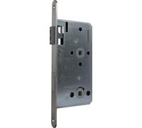 KFV Serrure à loquet magnétique WC 78mm Ferrure de porte, serrure à encastrer magnétique DM 55 têtière ronde, inox