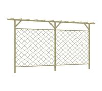 KGCRYUWED Clôture de jardin en bois de pin avec dessus de pergola | En bois imprégné vert, brise-vue robuste, aide idéale pour le treillis