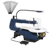 KGCRYUWED Scie à chantourner avec pédale et lumière LED 125 W | Réglable de manière variable, table de travail précise en aluminium, comprend 60 lames de scie