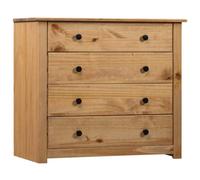 KGFHERENB Armoire d'appoint en pin avec 4 tiroirs 80 x 40 x 73 cm | Armoire pratique en bois de pin pour salon et couloir, offre beaucoup d'espace grâce à ses quatre tiroirs et son plateau