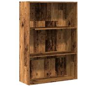 KGFHERENB Bibliothèque aspect bois vieilli - 80 x 30 x 114 cm | Étagère ouverte avec beaucoup d'espace de rangement pour le salon et le bureau. Surface facile d'entretien au design rustique