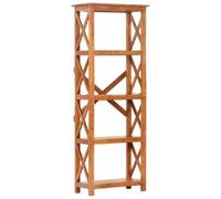KGFHERENB Bibliothèque en bois massif d'acacia miel 60 x 30 x 160 cm | Étagère robuste à 4 étages pour salon et bureau. Fabriqué en véritable bois d'acacia avec un grain de bois chaud.