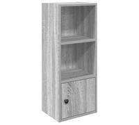 KGFHERENB Bibliothèque grise Sonoma - 31 x 24 x 77 cm - Étagère sur pied | Étagère d'appoint étroite pour salon et chambre à coucher, installation de porte flexible, étagère polyvalente sur 3 niveaux.