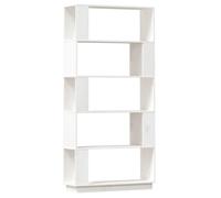KGFHERENB Bibliothèque séparateur de pièce en pin massif Blanc 80 x 25 x | Étagère ouverte en pin naturel pour salon et chambre à coucher, offre un rangement polyvalent sans panneau arrière.