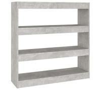 KGFHERENB Bibliothèque, séparateur de pièce, étagère sur pied, gris béton | Étagère polyvalente en bois avec beaucoup d'espace de rangement pour le salon, le couloir et le bureau en gris béton.