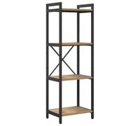 KGFHERENB Bibliothèque sur pied - 40 x 30 x 119 cm - Matériau bois et acier | Étagère industrielle élégante à 4 niveaux pour salon, chambre à coucher et bureau. Cadre en acier robuste pouvant supporter