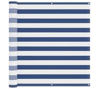 KGFHERENB Brise-vue pour balcon - Bleu et blanc - 110 x 500 cm - Tissu Oxford - Protection contre le vent - Pour balcon, jardin et terrasse - Rayé - Bannière d'angle droit