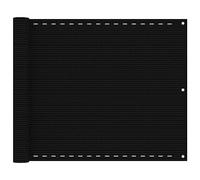 KGFHERENB Brise-vue pour balcon - Noir - 75 x 300 cm - En polyéthylène haute densité - Respirant - Protection contre le vent - Pour balustrade de balcon, terrasse et clôture de jardin - Avec corde en