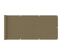KGFHERENB Brise-vue pour balcon - Taupe - 75 x 600 cm - En polyéthylène haute densité - Perméable au vent - Brise-vue pour balcon, balustrade, clôture de jardin - Avec corde de fixation de 24 m