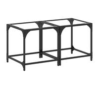 KGFHERENB Lot de 2 tables basses avec plateau en verre - 40 x 40 x 40 cm | Table d'appoint moderne duo pour le salon et le bureau, plateau de table robuste en verre combiné avec une structure en acier