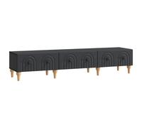 KGFHERENB Meuble TV noir 147 x 34,5 x 30 cm Meuble bas avec 3 tiroirs | Meuble TV fin pour salon et chambre à coucher, 3 tiroirs offrent de l'ordre pour la télécommande et les consoles.
