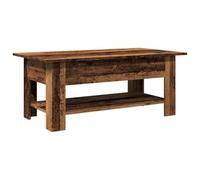 KGFHERENB Table basse aspect bois vieilli 102 x 55 x 42 cm | Table d'appoint élégante pour le salon avec espace de rangement supplémentaire, structure robuste et plateau facile