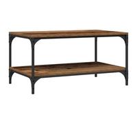 KGFHERENB Table basse aspect bois vieilli 80 x 50 x 40 cm Table de salon | Table basse stable pour le salon avec plateau de rangement supplémentaire pour magazines et télécommandes.