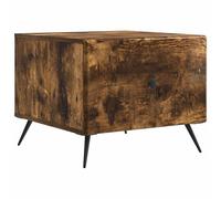 KGFHERENB Table basse en bois chêne fumé 49 x 50 x 40 cm | Table d'appoint compacte pour le salon avec tiroir et compartiment pour un rangement supplémentaire.