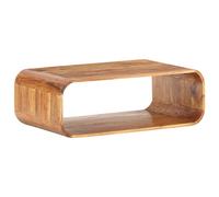 KGFHERENB Table basse en bois d'acacia massif 90 x 50 x 30 cm | Table basse rustique pour le salon avec plateau pratique, laquée couleur miel et entièrement assemblée.
