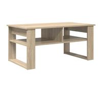 KGFHERENB Table basse en chêne Sonoma 96 x 54 x 44 cm Table de salon | Table de canapé moderne aspect chêne avec compartiment de rangement supplémentaire pour magazines et télécommandes dans le