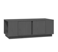 KGFHERENB Table basse grise 110 x 50 x 40 cm en pin massif | Table basse élégante avec 4 compartiments et 2 portes pour le salon. Construction solide en pin noble.