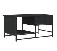 KGFHERENB Table basse noire 85,5 x 51 x 45 cm Table de salon en bois | Table d'appoint élégante pour le salon avec cadre en métal robuste et surface de rangement supplémentaire pour les collations