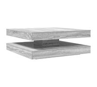 KGFHERENB Table basse pivotante à 360° Gris Sonoma 90 x 90 x 34,5 cm | Table de salon flexible avec plateau rotatif et surface de rangement supplémentaire pour magazines et télécommandes.