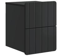 KGFHERENB Table de chevet murale noire 33 x 34,5 x 43 cm avec 2 tiroirs | Commode murale peu encombrante pour chambre à coucher : matériau en bois robuste, 2 tiroirs lisses et design vintage moderne.