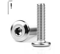 KGGZKG Lot de 15 vis à tête plate M8 x 50 mm en acier inoxydable A2 V2A à six pans creux Filetage complet Vis à tête bombée avec llen Vis filetées pour montage et entretien