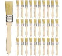KGGZKG Lot de 30 Pinceaux Peinture 25mm Pinceau Plat Professionnel avec Manche en Bois pour Peinture Murale Ecailles Silicone Gesso Teintures Vernis Colles Bricolage