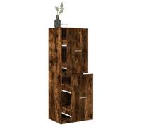 KGHFDVB Armoire à pharmacie en chêne fumé 40 x 41 x 144,5 cm | Avec rails en métal, polyvalent comme armoire d'appoint, commode pour cuisine, salon, bureau