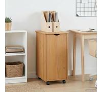 KGHFDVB Armoire à roulettes en pin massif marron miel 34 x 39 x 65,5 cm | Avec roulettes, étagères spacieuses, poignées encastrées, surface mate, pour bureau et chambre à coucher