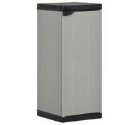 KGHFDVB Armoire de jardin avec 1 étagère, gris/noir, 35 x 40 x 85 cm | Plastique PVC PP, robuste, résistant aux intempéries, compact, idéal pour la terrasse