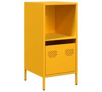 KGHFDVB Buffet jaune moutarde 35 x 39 x 73,5 cm en acier laminé à froid | Avec tiroir et compartiment ouvert, pieds en métal, pour salon, chambre à coucher, couloir