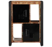 KGHFDVB Buffet multicolore 55 x 35 x 70 cm en bois vieilli massif | Bois recy eaucoup d'espace de rangement, avec portes, surface décorative, support mural inclus