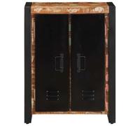 KGHFDVB Buffet multicolore 55 x 35 x 70 cm en bois vieilli massif | Types de bois recyclés, beaucoup d'espace de rangement, portes, plaque supérieure décorative, stable