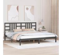 KGHFDVB Lit gris 205,5 x 205,5 x 31 cm en bois massif 200 x 200 cm | Bois de pin massif - Lattes en contreplaqué pour une répartition uniforme du poids - Tête de lit incluse - Pour chambre à