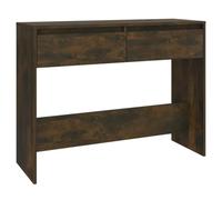 KGHFDVB Table d'appoint 100 x 35 x 76,5 cm en bois de chêne fumé | Bois effet chêne fumé avec support mural anti-basculement, pour couloir et salon, étroit de 35 cm de profondeur