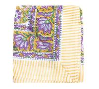 KGM Accessories Grand foulard en mousseline de soie multi-usages imprimé à la main en coton doux 100% indien pour plage, paréo, châle, écharpe, jaune, XL