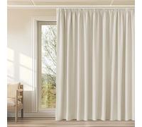 KGORGE Rideau Galon Fronceur Occultant 300 cm Thermique Beige Clair | L300xH240cm, 1 Panneau, Rideaux Isolants Opaque, Anti Chaleur/UV, Grande Largeur, pour Fenêtre Chambre, separation de piece