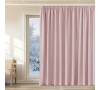 KGORGE Rideau Galon Fronceur Occultant 300 cm Thermique Rose Clair | L300xH240cm, 1 Panneau, Rideaux Isolants Opaque, Anti Chaleur/UV, Grande Largeur, pour Fenêtre Chambre, separation de piece