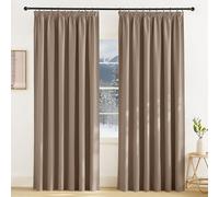 KGORGE Rideau Galon Fronceur Occultant Isolant Thermique Intérieur Moka | L200xH245cm, 2 Panneaux, Rideaux Opaque, Anti Chaleur/UV, Grande Largeur, pour Fenêtre Maison Salon Chambre Adulte Enfant