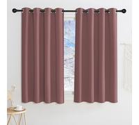 KGORGE Rideau Occultant Court Cuisine, Lot de 2 Draperies Intérieurs | 140x135cm, Panneaux Opaque Intérieurs anti UV et Lumiere, Decoration Placard Petite Fenetre Lit Cabane a Œillets, Rose Foncé