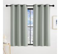 KGORGE Rideau Occultant Court - Rideau Petite Fenetre Cuisine 90x110cm | L90 x H110cm, Draperies Opaque Intérieurs anti UV Lumiere, Decoration Placard Armoires Fenetre a Œillets, Vert, 2 PCs