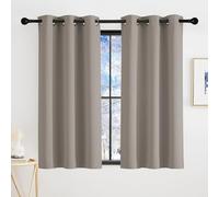 KGORGE Rideau Occultant Court - Rideau Petite Fenetre Cuisine L90xH120cm | Lot de 2 Draperies Opaque Intérieurs anti UV Anti Lumiere, Decoration pour Placard Armoires Fenetre a Œillets, Sable