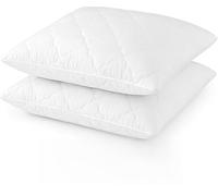 KGS Lot de 2 Oreillers, Coussins à Mémoire de Forme + Offert x2 Protèges oreillers - Spécial Cervicale - Marque Promo Linge (65x65 cm)