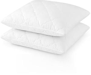 KGS Lot de 2 Oreillers, Coussins à Mémoire de Forme + Offert x2 Protèges oreillers - Spécial Cervicale - Marque Promo Linge (65x65 cm)