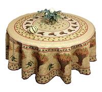 KGS Nappe Provençale Ronde Anti-tâche 180 cm Bouquet De Blé Beige