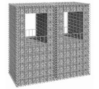 KGTKGTYER Lot de 2 colonnes de gabion 50 x 50 x 100 cm en fer argenté | Résistant aux intempéries, largeur des mailles : 10 x 5 cm, construction stable