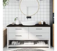 KGTKGTYER Plateau de lavabo en chêne massif marron foncé 160 x 60 x 2-4 cm | Fabriqué à la main, polyvalent, fonction pliable peu encombrante