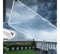 KGUDYS Bâche Imperméable Extérieure Pare-Vent,Bâches en Plastique Transparent,Bâche PVC De 0,35mm,400g/㎡,Bâche Transparente Robuste avec œillets,WxH-3.8x2.7m/12.5x8.9ft