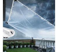 KGUDYS Bâche Imperméable Extérieure Pare-Vent,Bâches en Plastique Transparent,Bâche PVC De 0,35mm,400g/㎡,Bâche Transparente Robuste avec œillets,WxH-2.6x2.5m/8.5x8.2ft